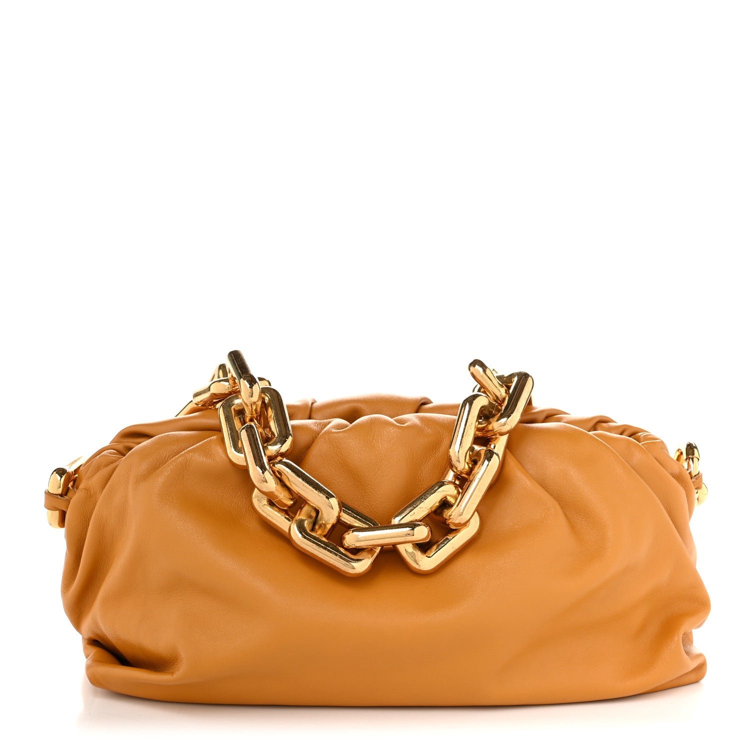 Bottega Veneta Calfskin The Pouch Chain Ocra