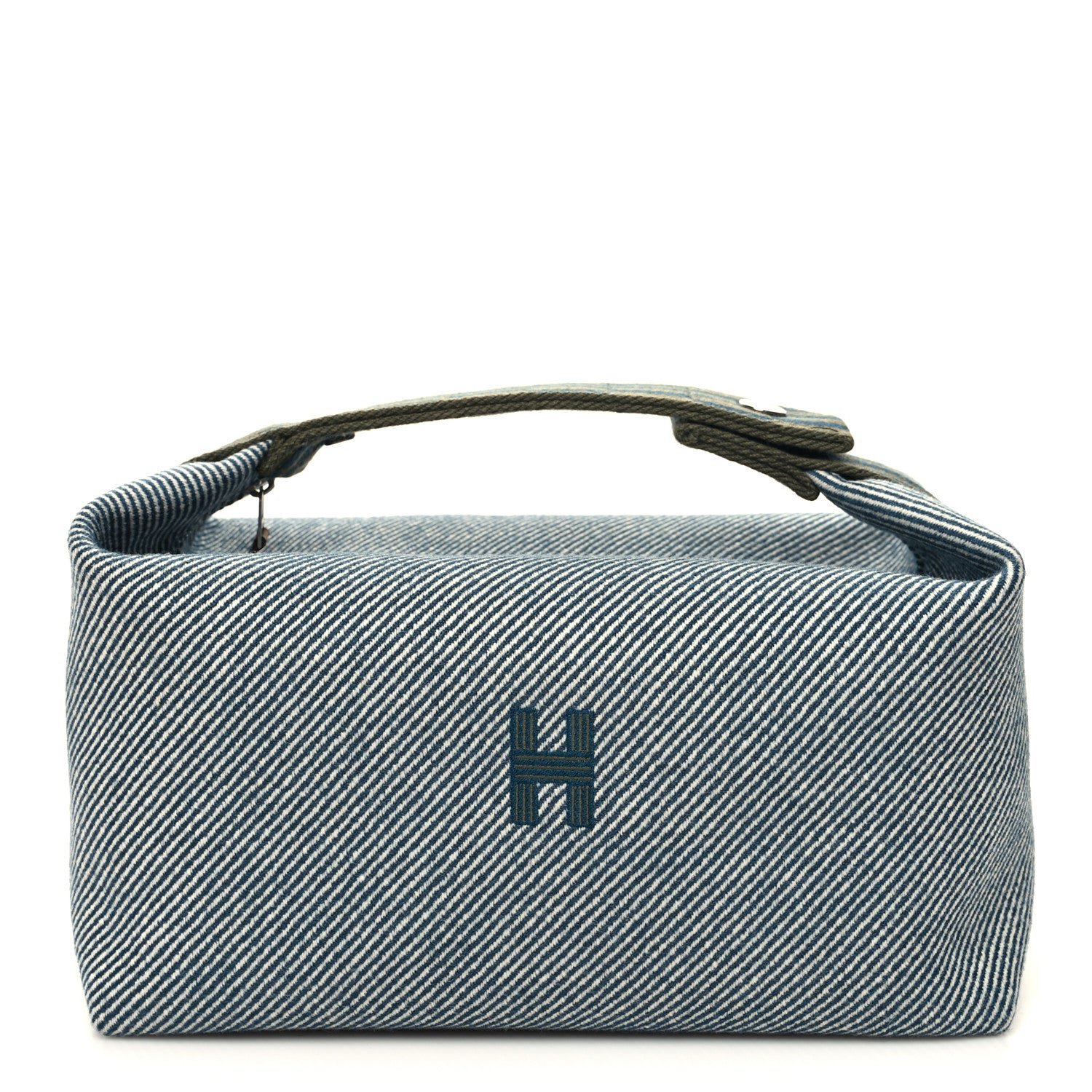 Hermes Wool Large Bride-A-Brac H Natte Pouch Bleu Abysse