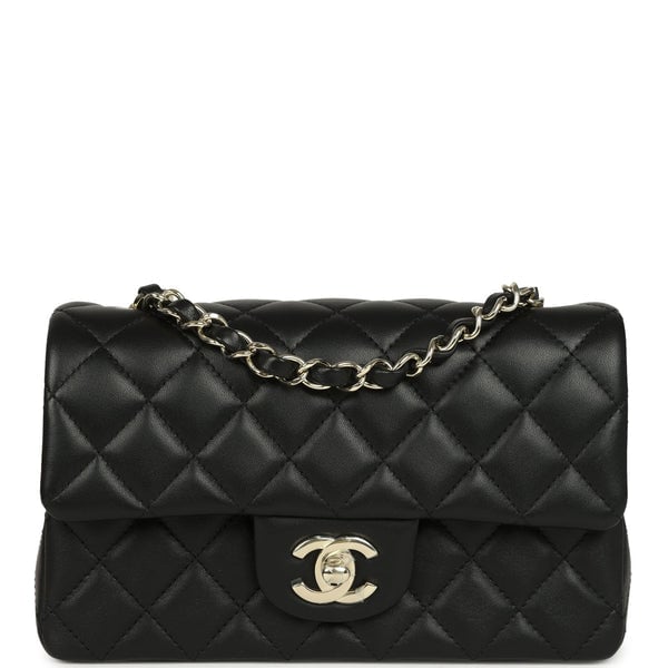 Chanel Chanel Mini Classic Rectangular Flap Bag Black Lambskin Light Gold Hardware