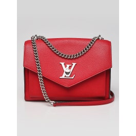 Louis Vuitton Louis Vuitton Red Pebbled Leather Mylockme BB Bag
