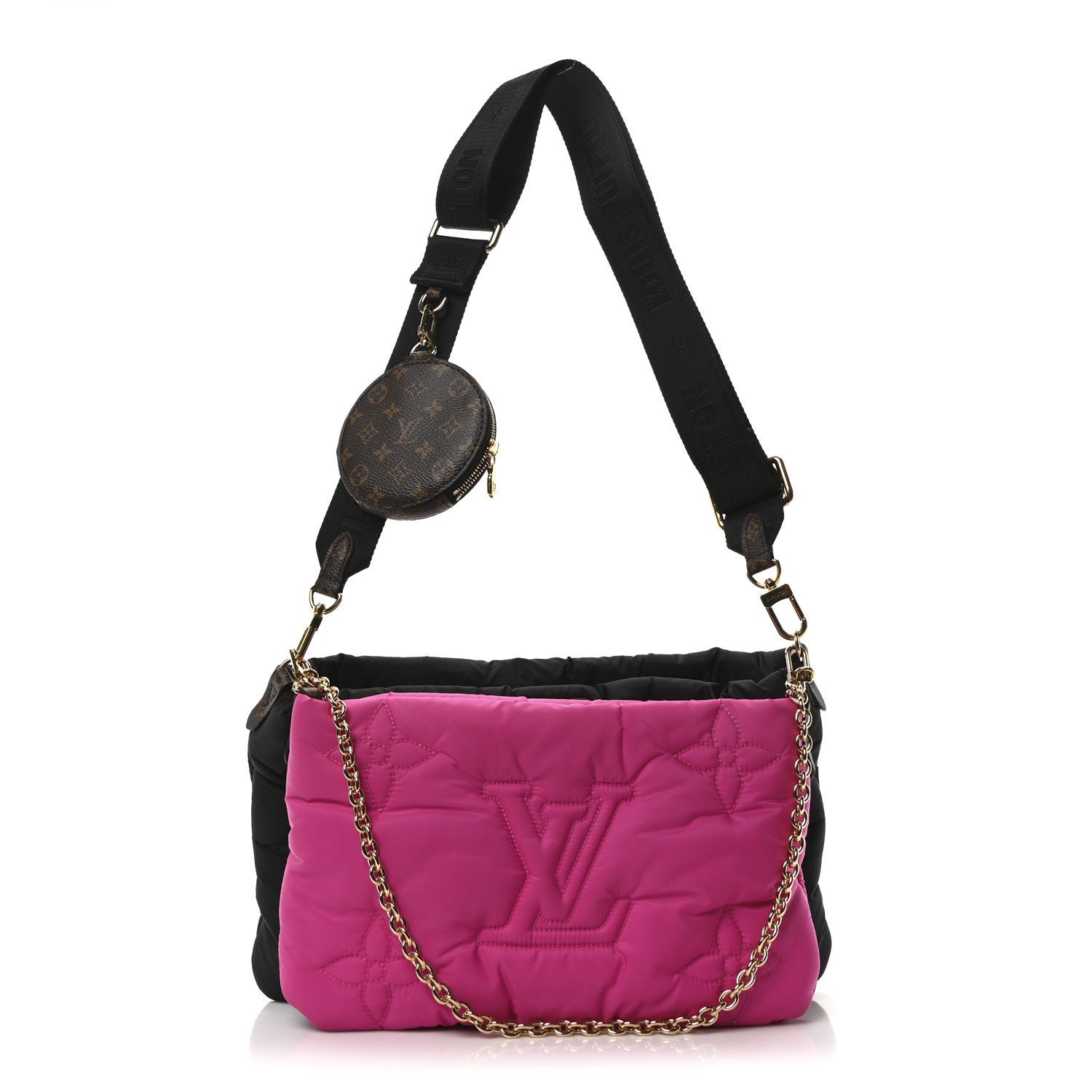 Louis Vuitton Econyl Monogram Pillow Maxi Multi Pochette Accessories Black Fuchsia