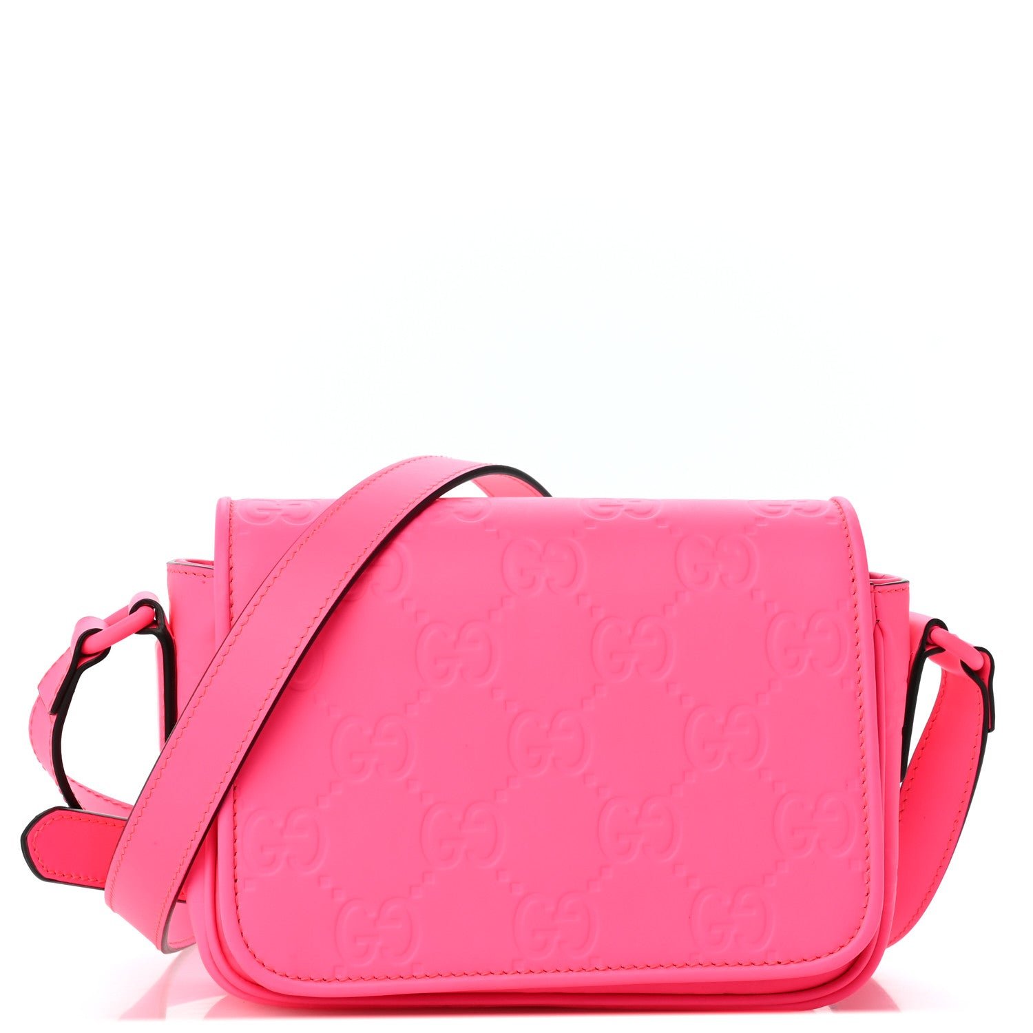 Gucci Calfskin GG Rubber effect Super Mini Bag  Pink
