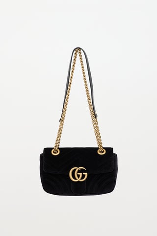 Quilted Velvet GG Marmont Bag