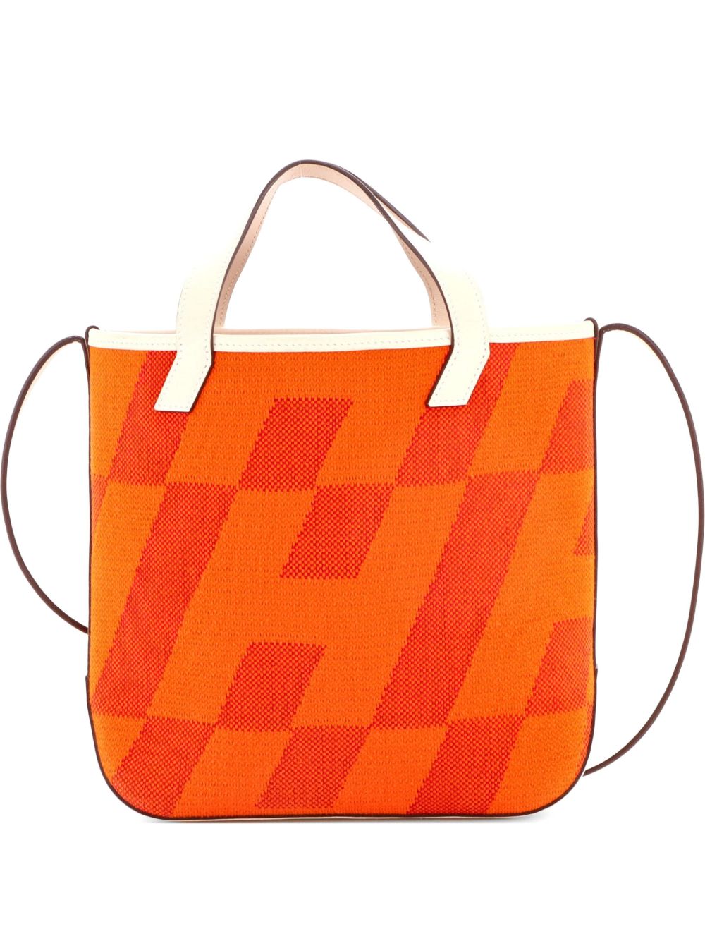 Cabas H en Biais Tote Canvas with Leather 27 shoulder bag