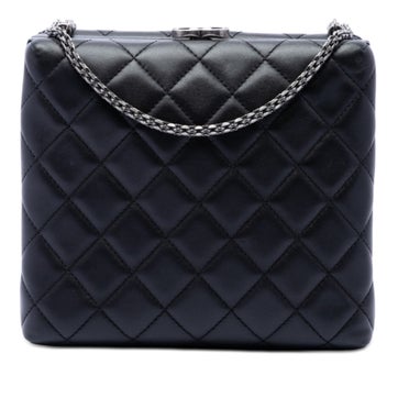 CC Quilted Lambskin Kiss Lock Minaudiere Chain Crossbody