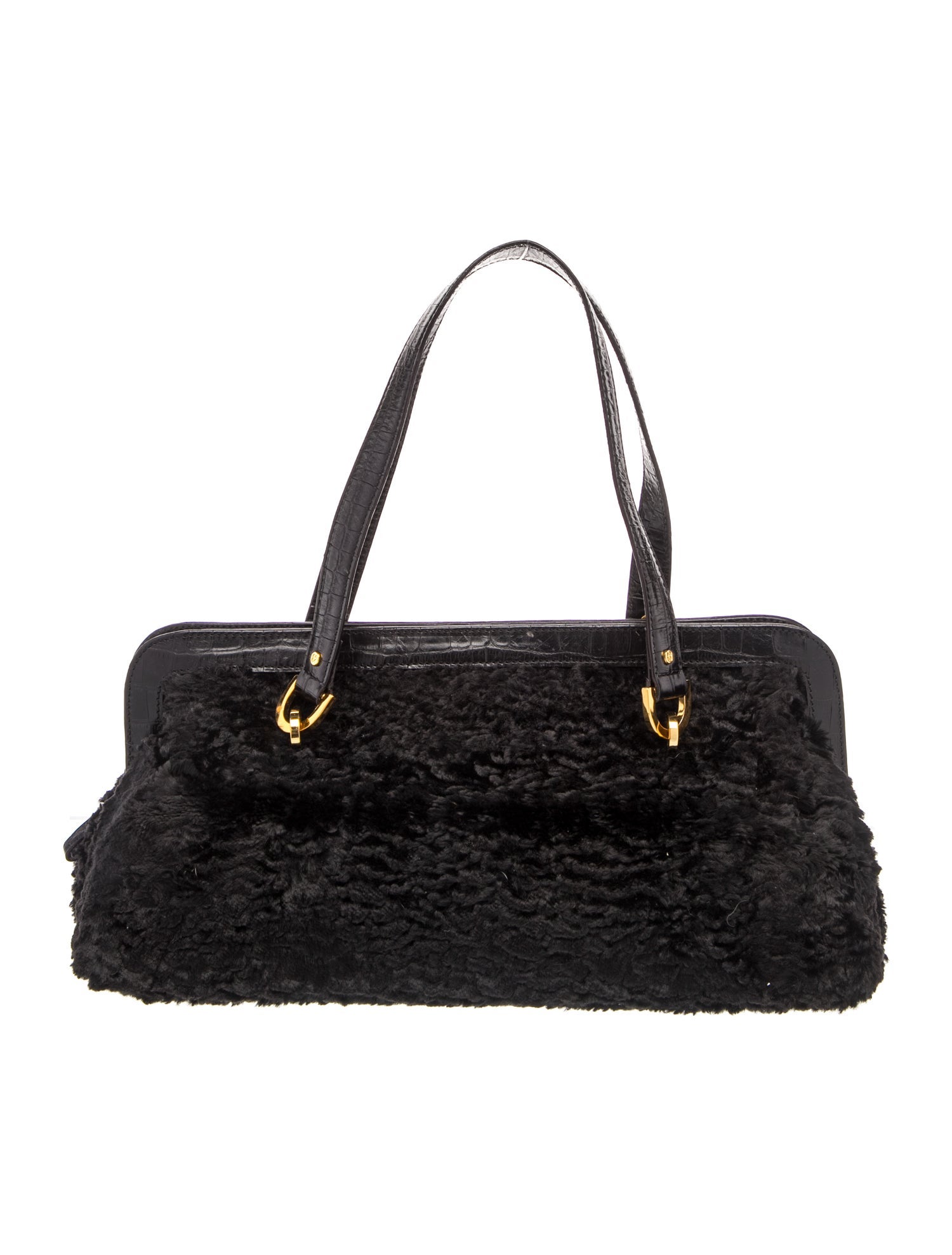 Fur Top Handle Bag Vintage