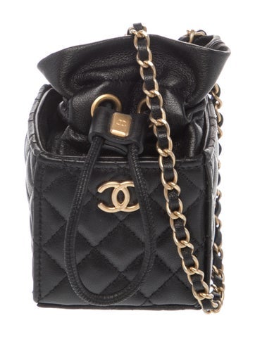 Mini Quilted Drawstring Bucket Bag