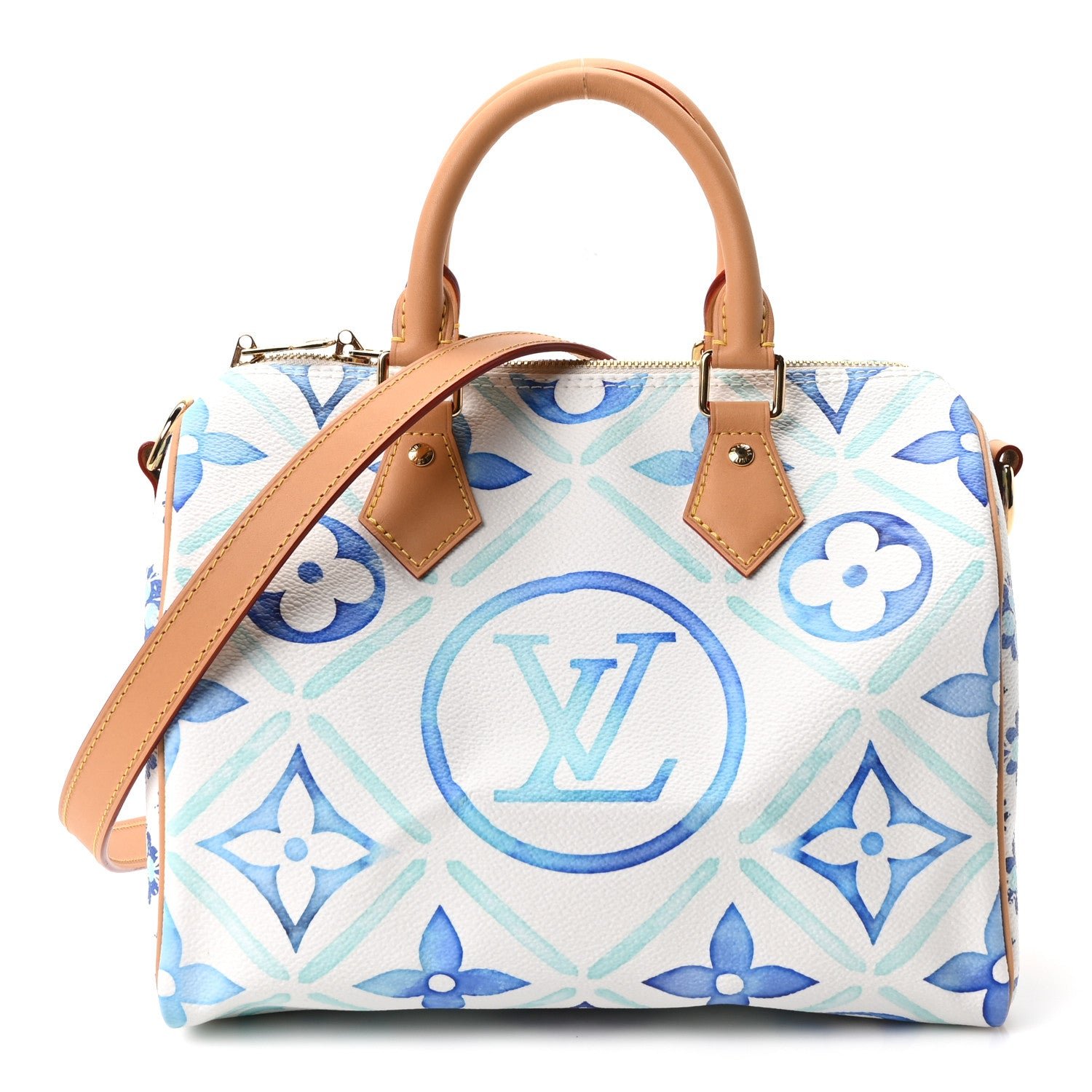 Louis Vuitton Monogram Tiles By The Pool Speedy Bandouliere 25 Lagoon Blue