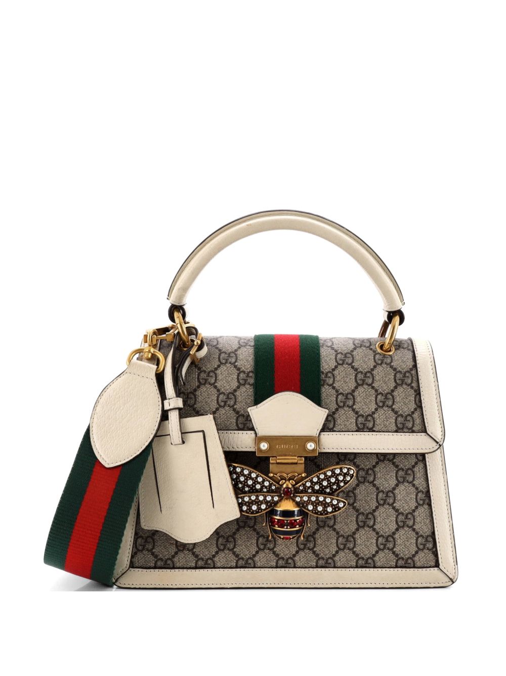Queen Margaret Top Handle Bag GG Coated Canvas with Leather Small satchel