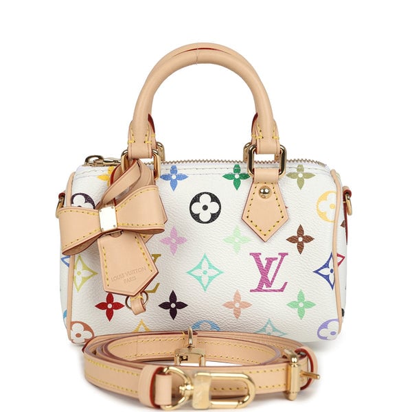 Louis Vuitton Louis Vuitton X Murakami Nano Speedy Bag White Multicolor Monogram Gold Hardware