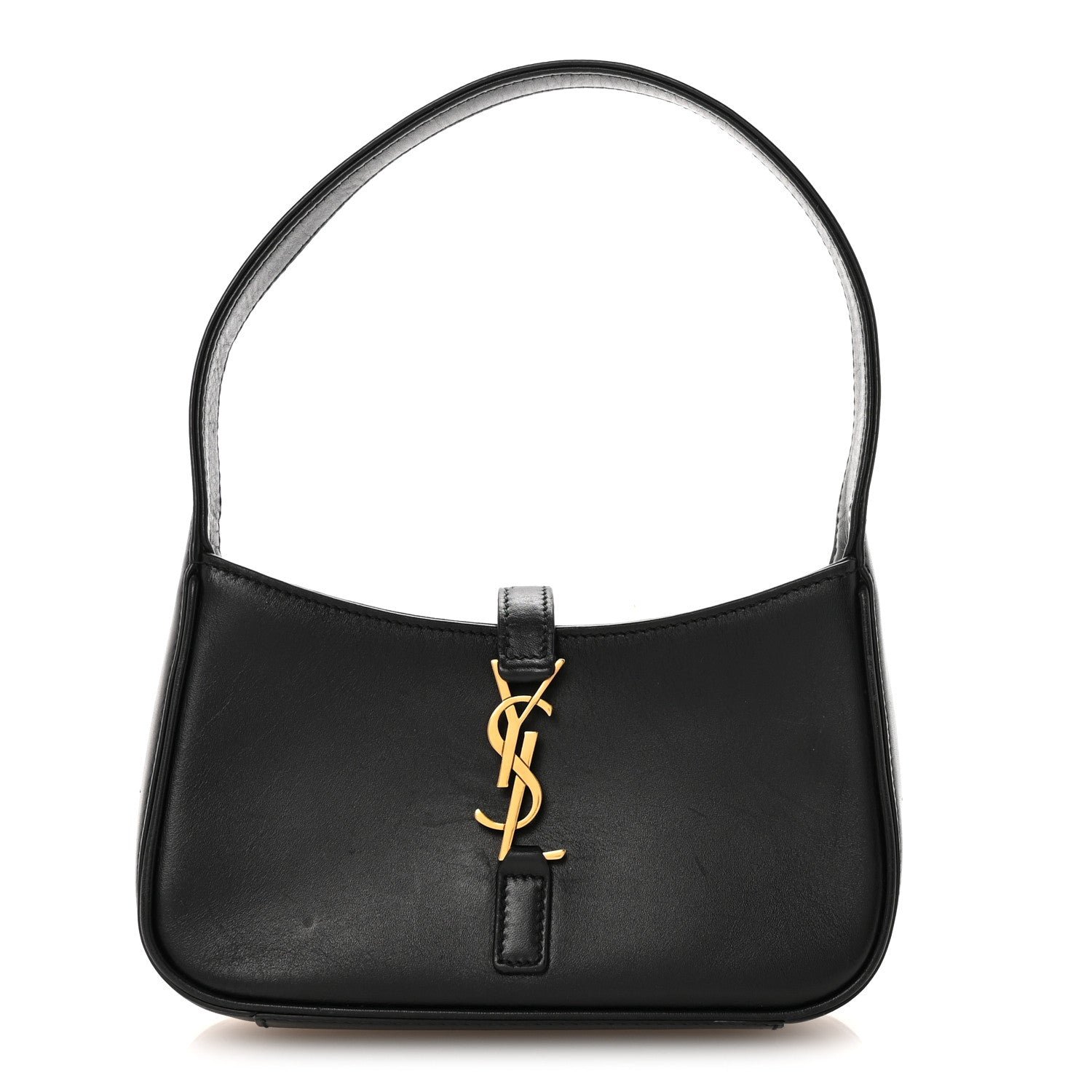 Saint Laurent Smooth Calfskin Le 5 A 7 Mini Hobo Black