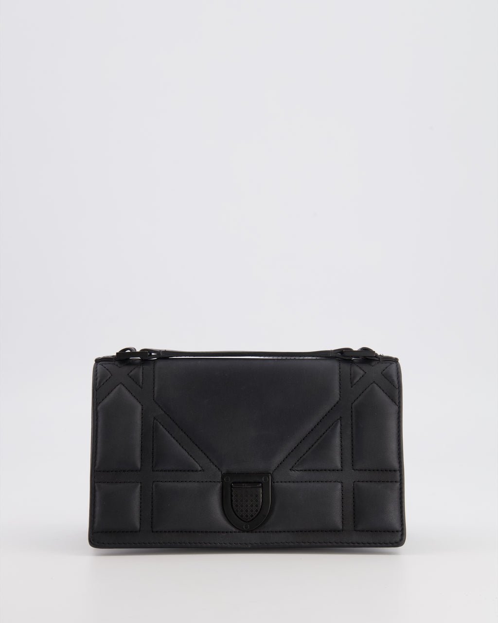 Christian Dior Small Diorama Bag in Ultra-Black Matte Leather with Matte Black Hardware