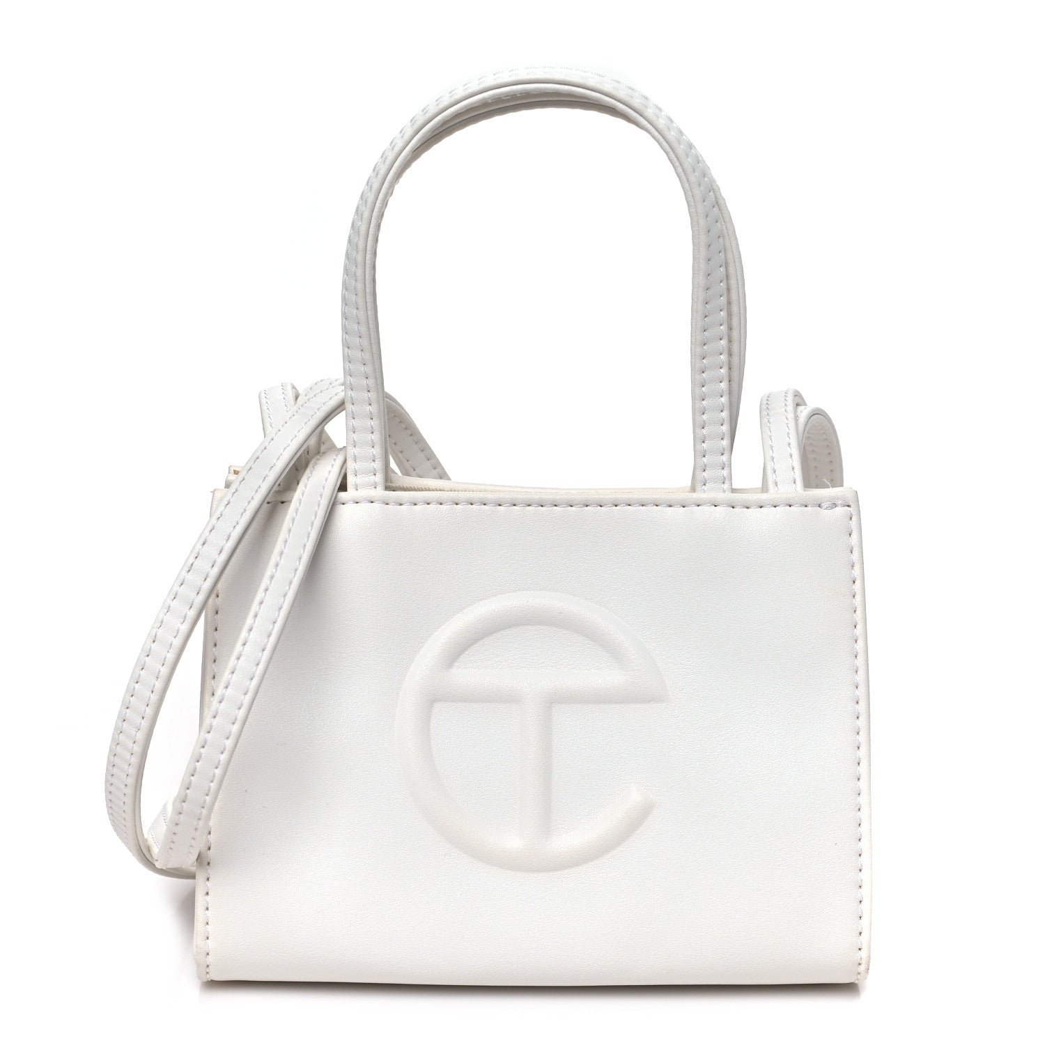 Telfar Telfar Vegan Leather Small Shopping Bag White