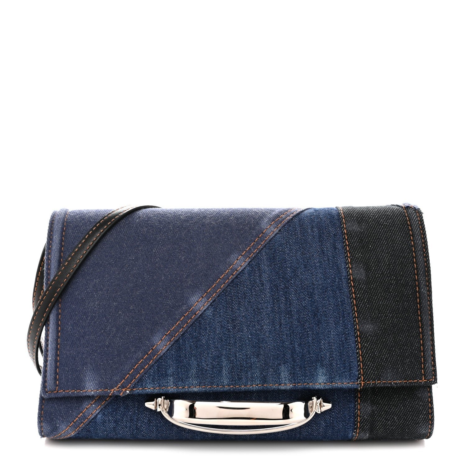 Alexander McQueen Alexander McQueen Denim Calfskin The Story Shoulder Bag Blue