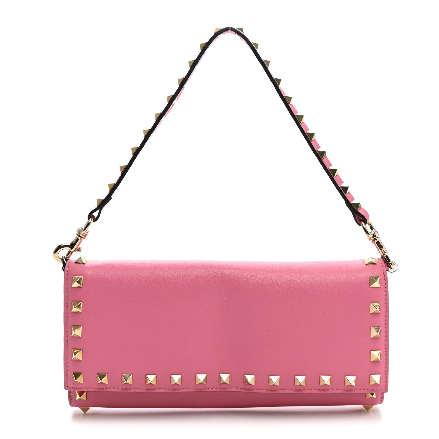 Valentino Garavani Vitello Rockstud Wallet On Strap Ninphea