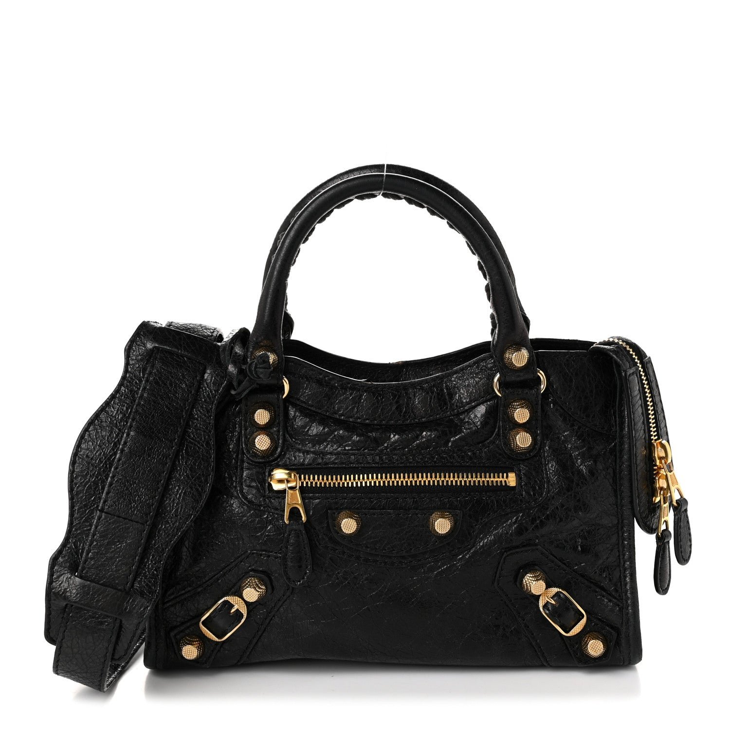 Balenciaga Agneau Giant 12 Gold Hardware Mini City Black