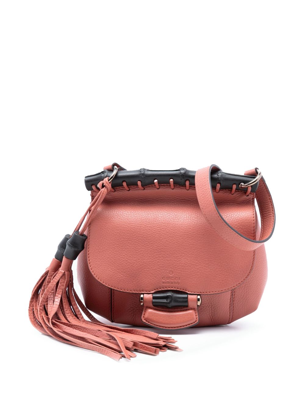2000-2015 Small Leather Bamboo Nouveau Fringe crossbody bag