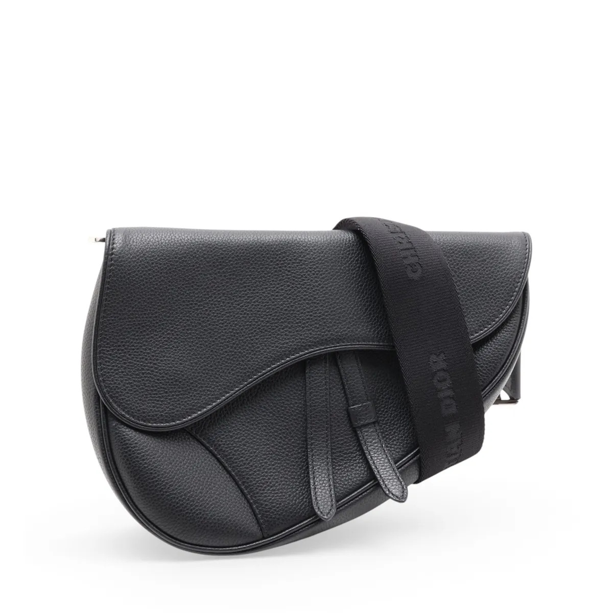 Christian Dior Saddle Bag Leather Sling backpack Black