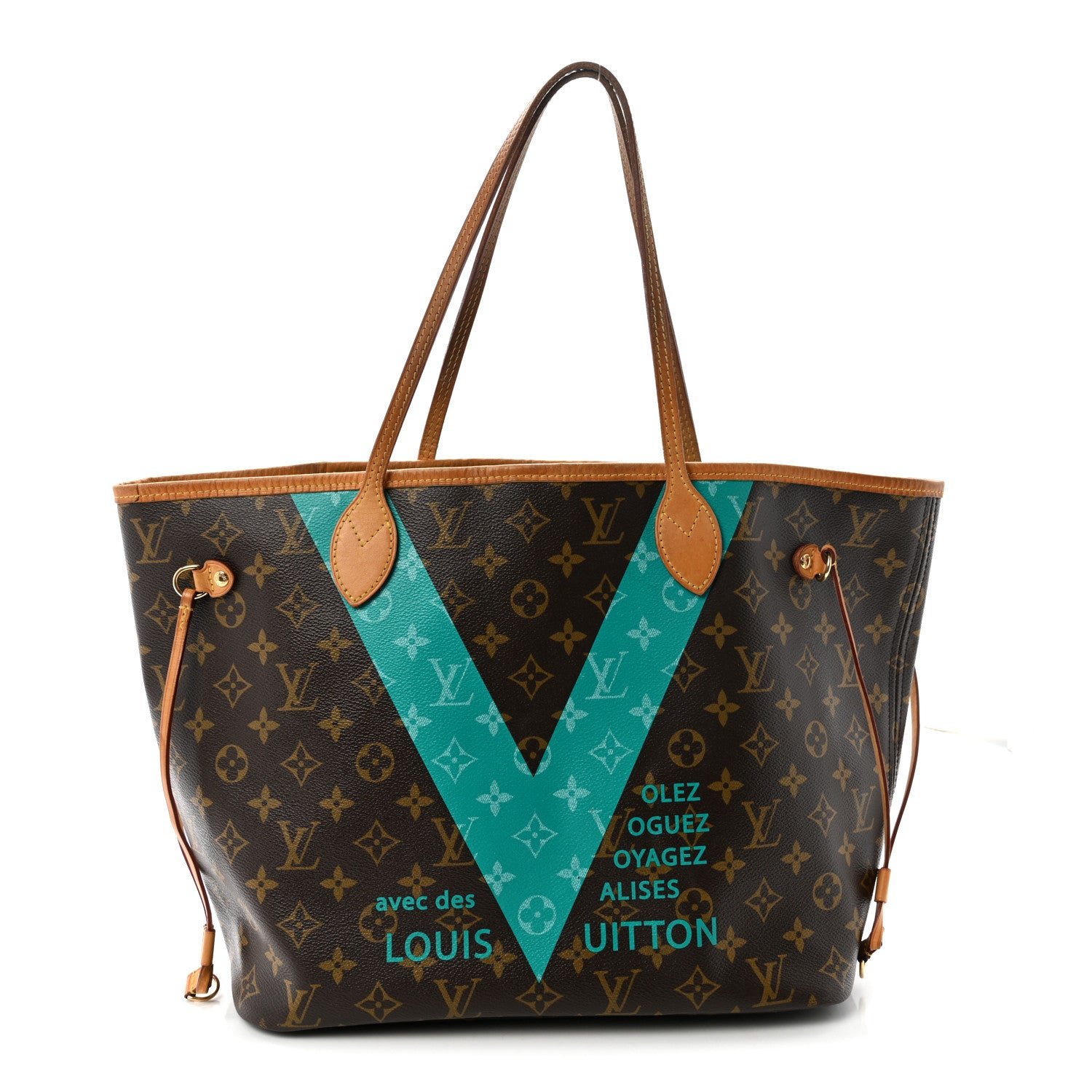 Louis Vuitton Monogram V Neverfull MM Turquoise