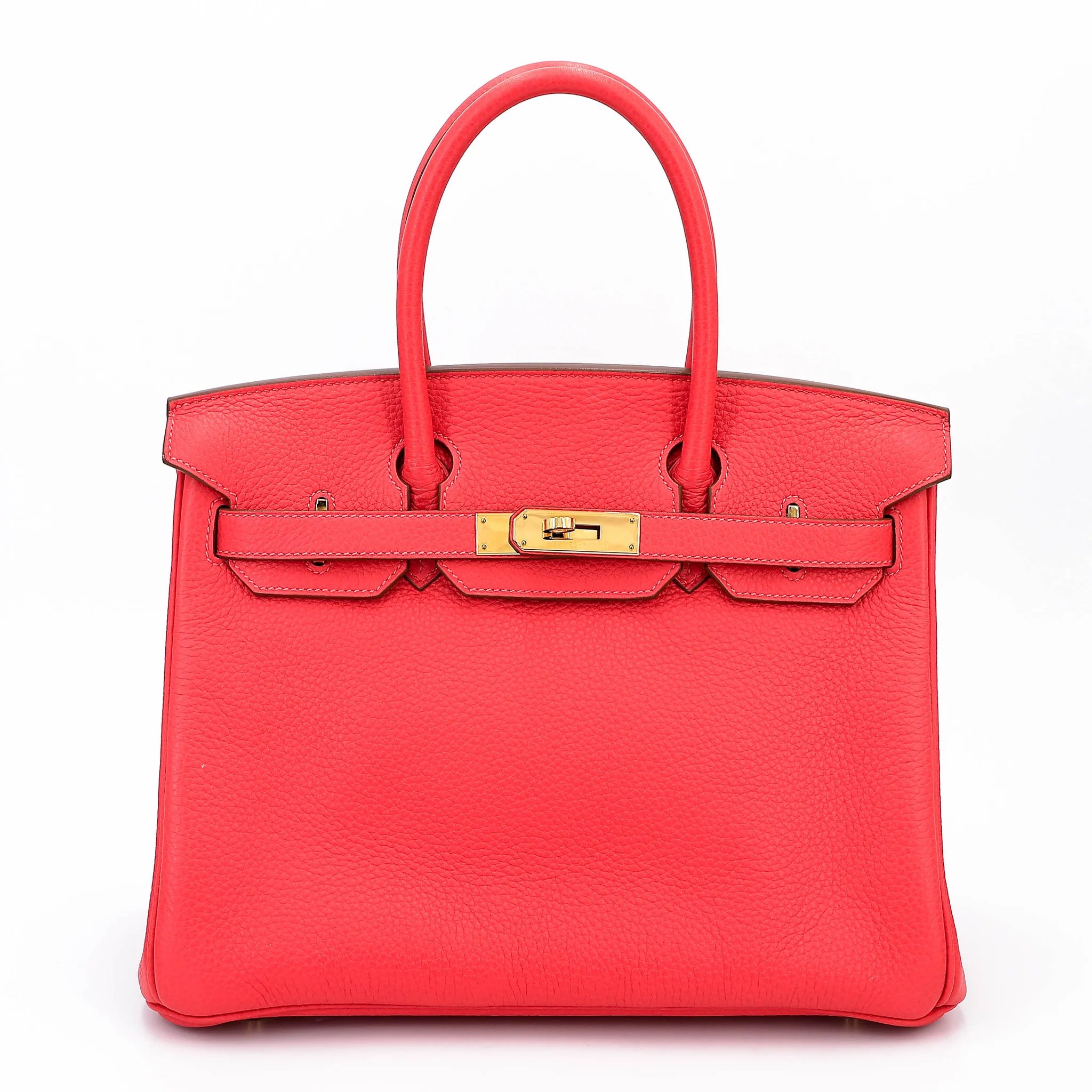 Very Good ( Rank A) HERMÈS Birkin 30 Rose Jaipur (T5) Clemence Gold hardware Square R (2014)