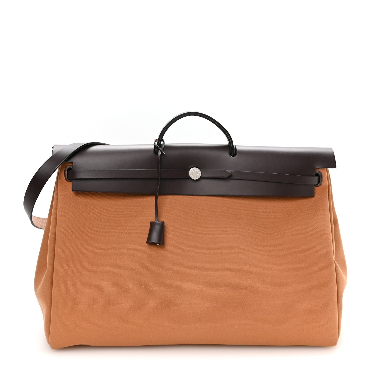 Hermes Military Toile Vache Hunter Herbag Cabine Zip 50 Dune Etoupe Ebene