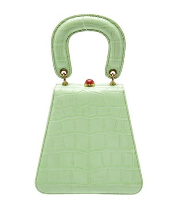 Staud Embossed Leather Top Handle Bag