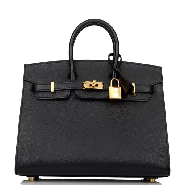 Hermes Hermes Birkin Sellier 25 Black Madame Gold Hardware