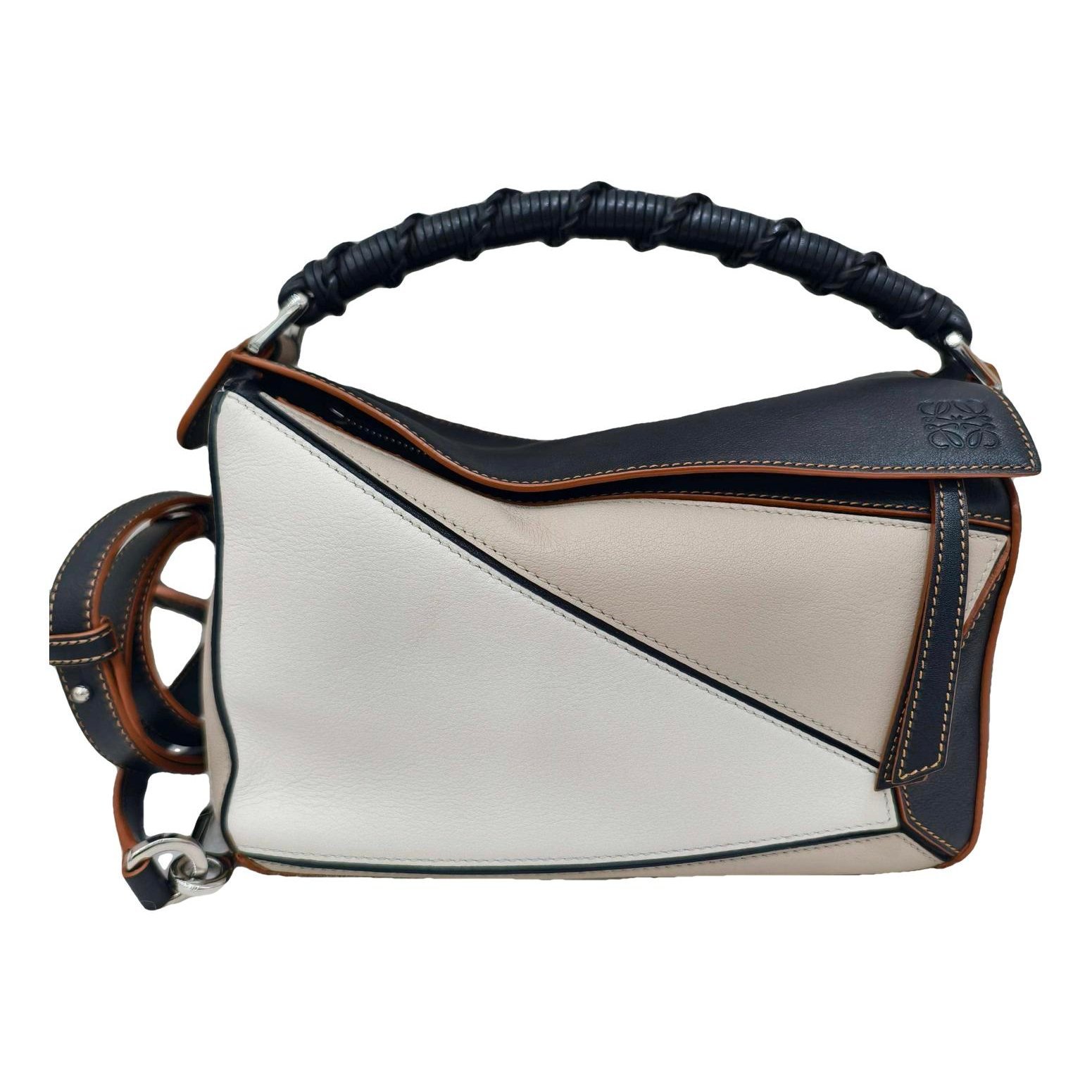 Puzzle leather handbag