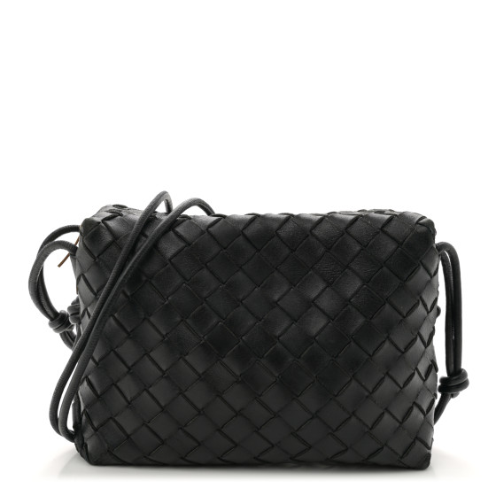 Bottega Veneta Nappa Intrecciato Small Loop Camera Bag Black