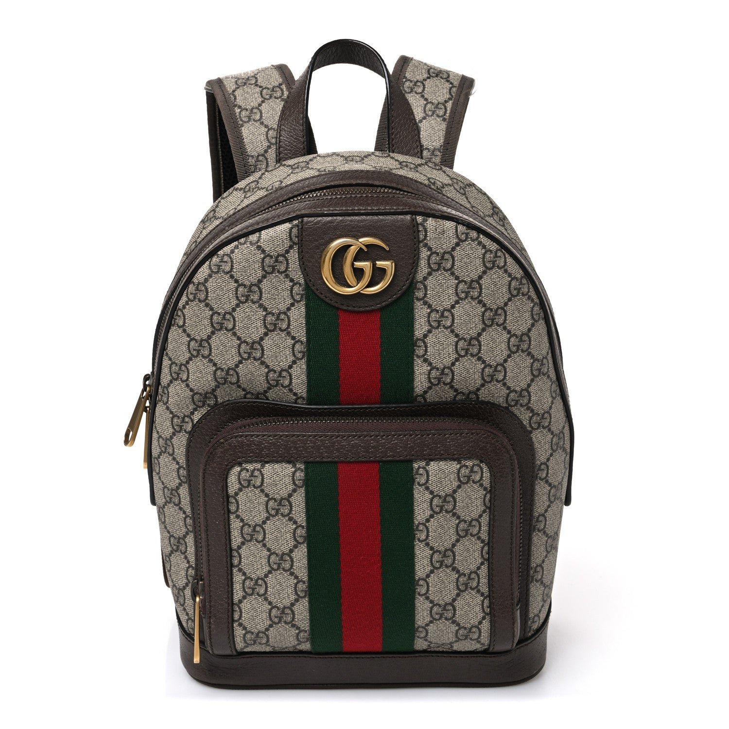 Gucci GG Supreme Monogram Calfskin Web Small Ophidia Day Backpack Beige Ebony New Acero