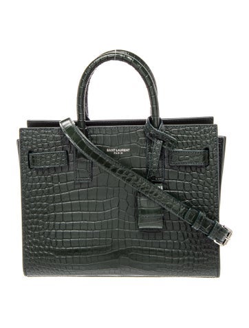 Embossed Leather Sac De Jour Nano