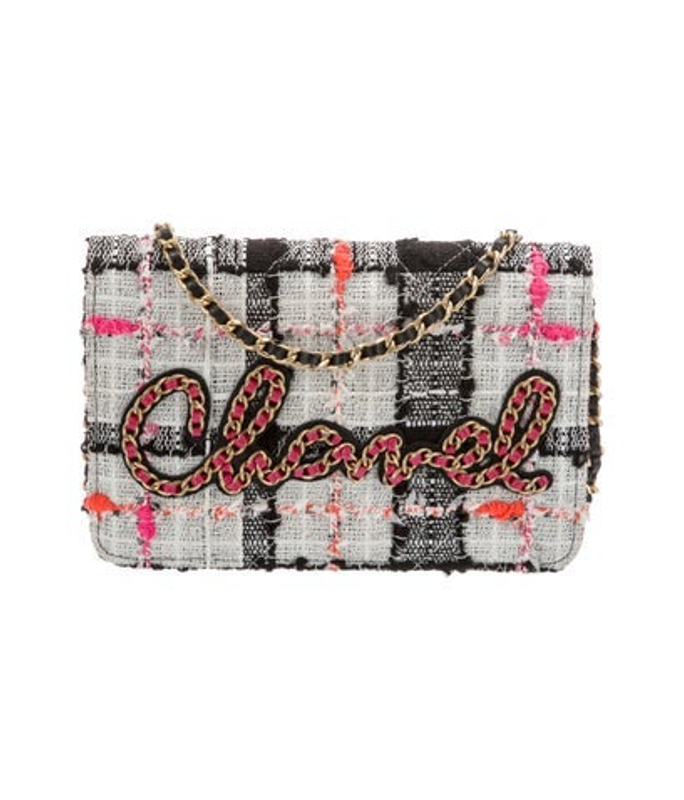 Chanel Tweed Written In Chain Wallet On Chain