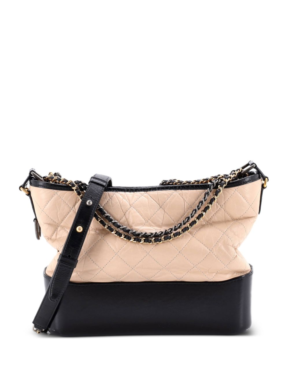 Bicolor Gabrielle Quilted Aged Calfskin Medium hobo bag