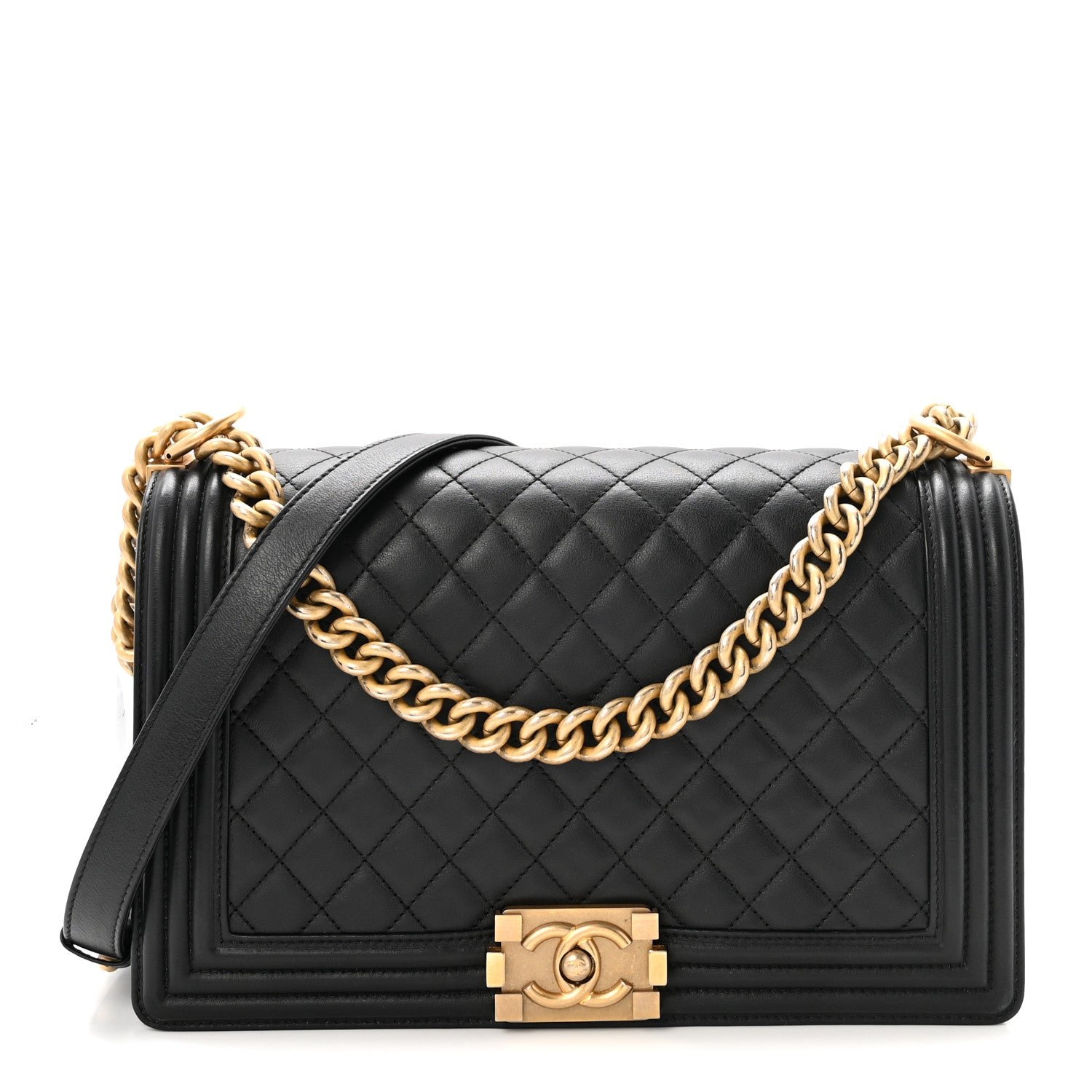 Chanel Calfskin Quilted New Medium Boy Flap Black