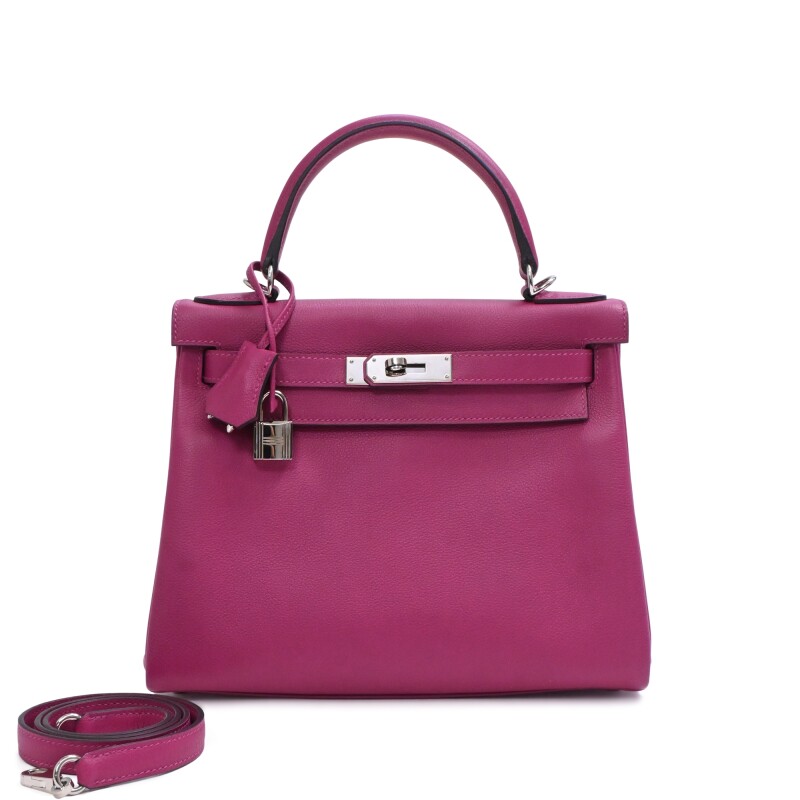Hermes Rose Pourpre Togo Kelly 28 Retourne Palladium Hardware, 2017