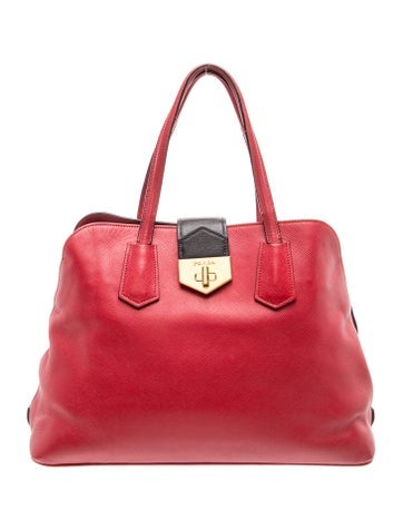 Saffiano Leather Top Handle Bag Large