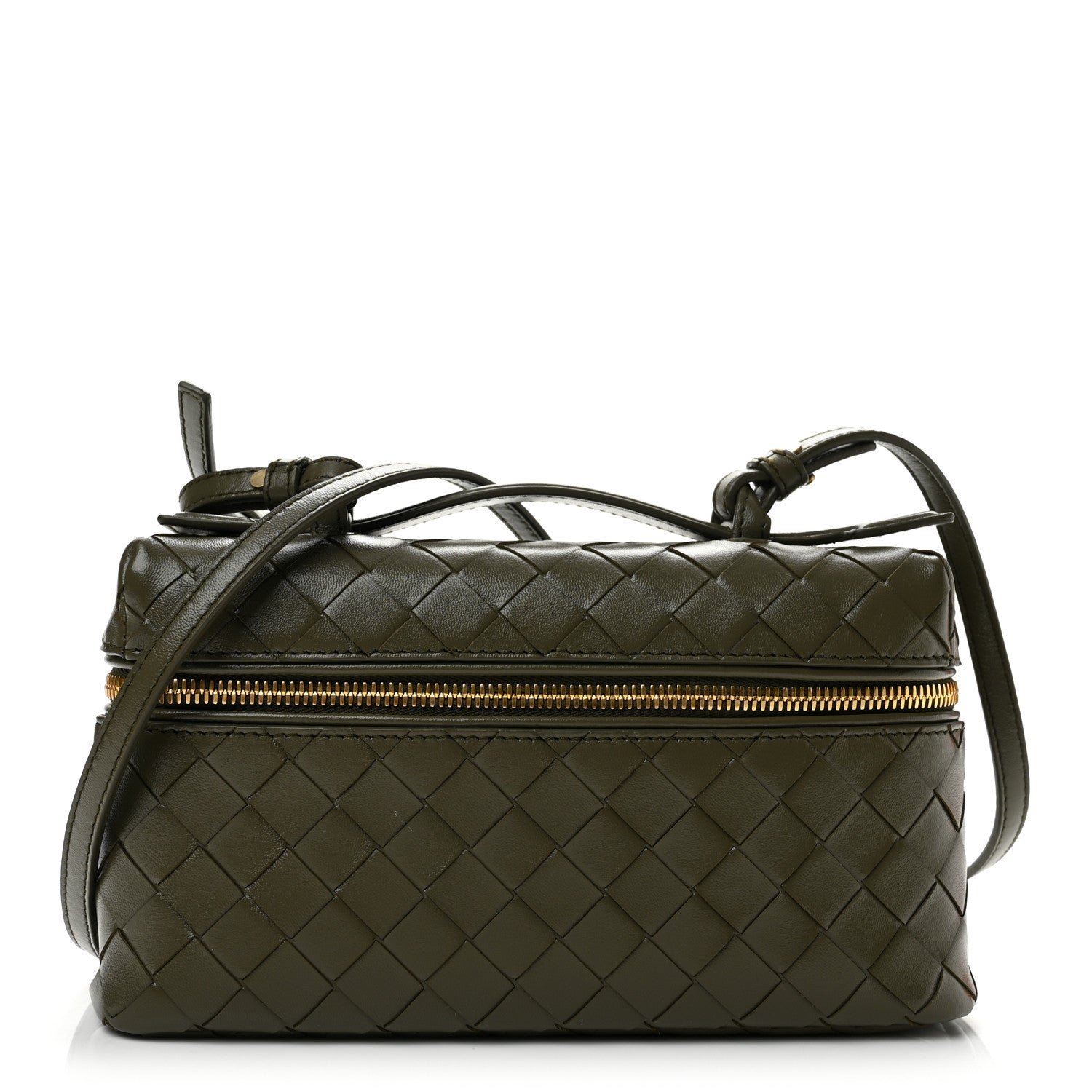 Bottega Veneta Calfskin Intrecciato Bang Bang Vanity Case Cypress