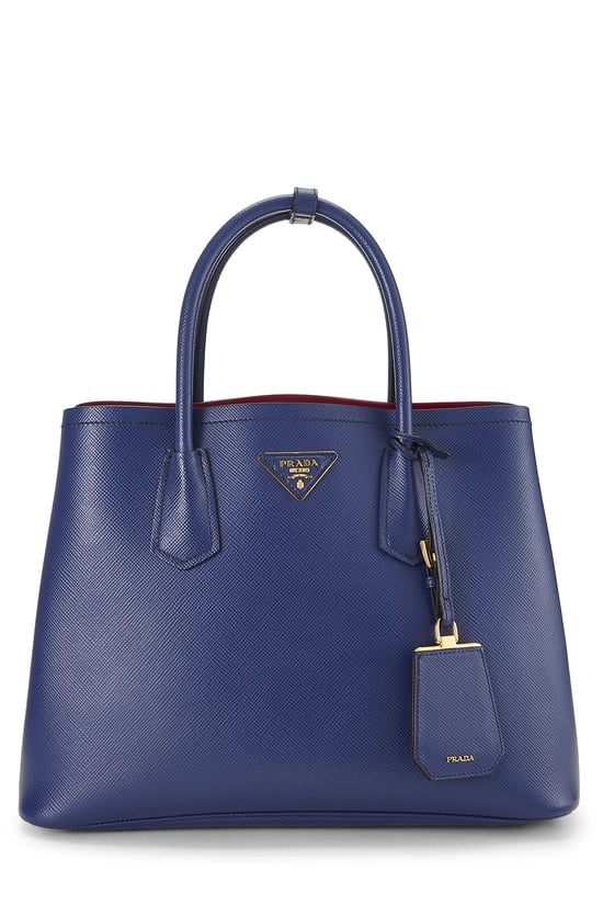Blue Saffiano Double Bag Medium
