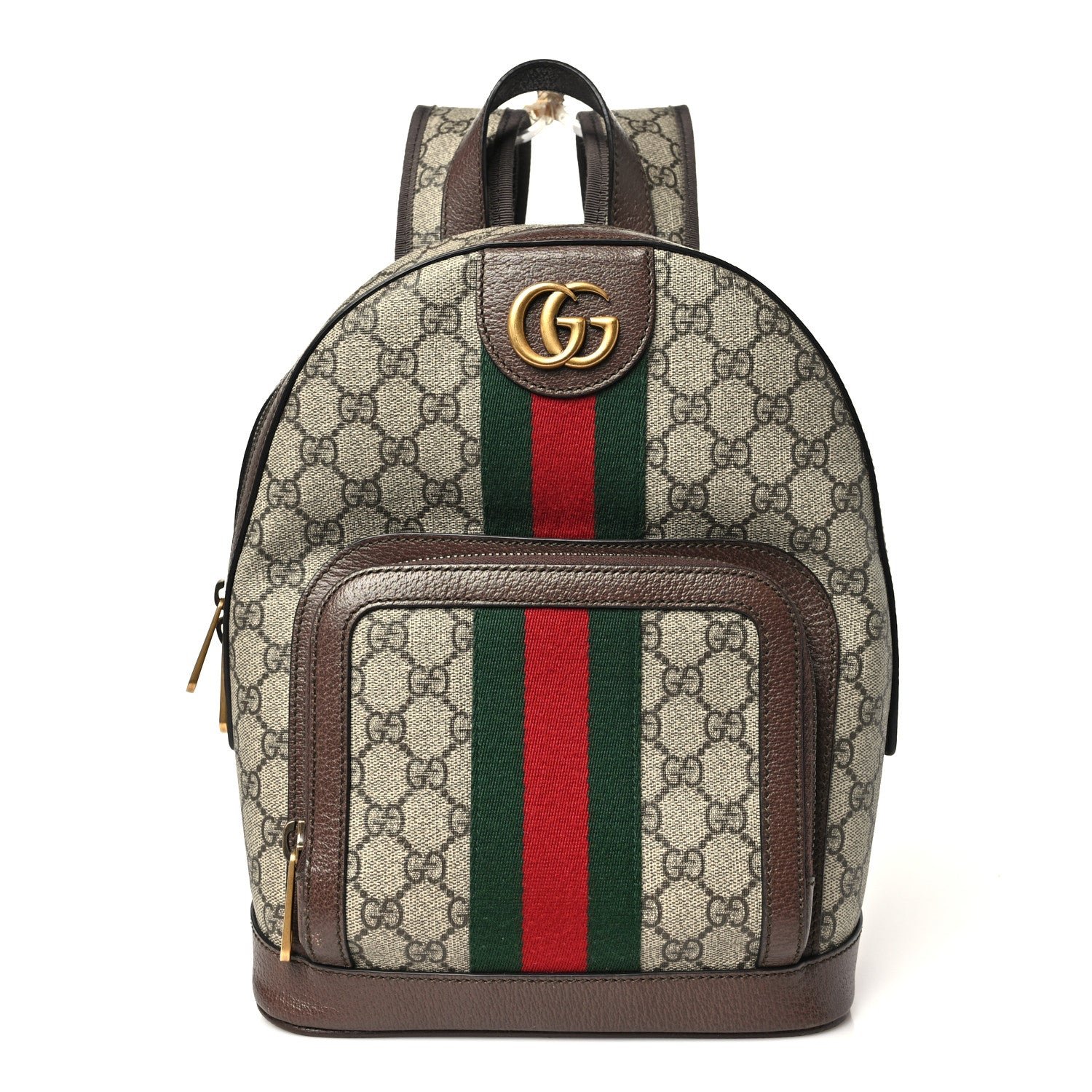Gucci GG Supreme Monogram Calfskin Web Small Ophidia Day Backpack Beige Ebony New Acero