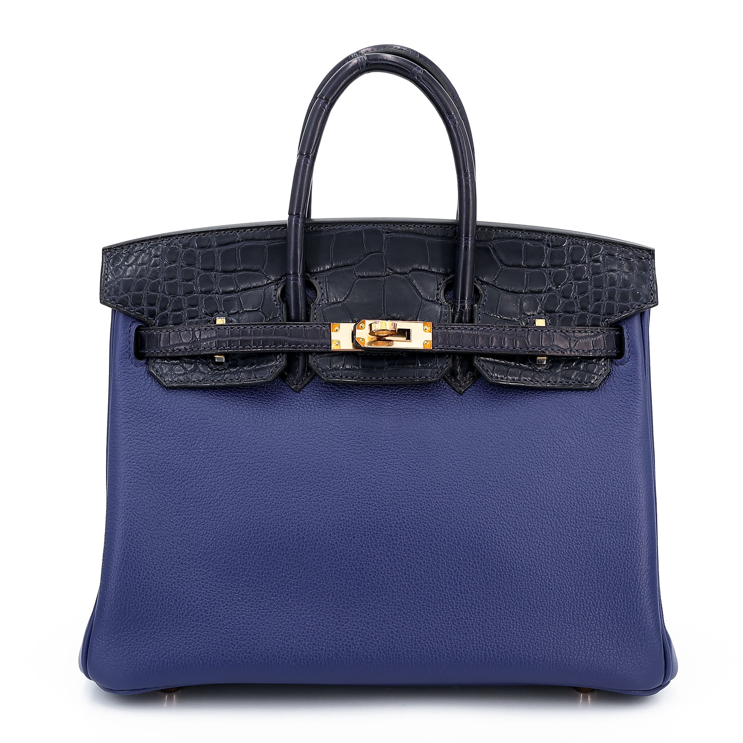 Hermes Unused ( Rank NS ) HERMÈS Birkin 25 Touch Bleu Saphir (73) Blue Marine (78) Matte Alligator Taurillion Novillo Rose Gold hardware Y (2020)
