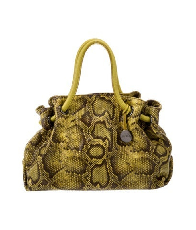 Furla Embossed Leather Top Handle Bag