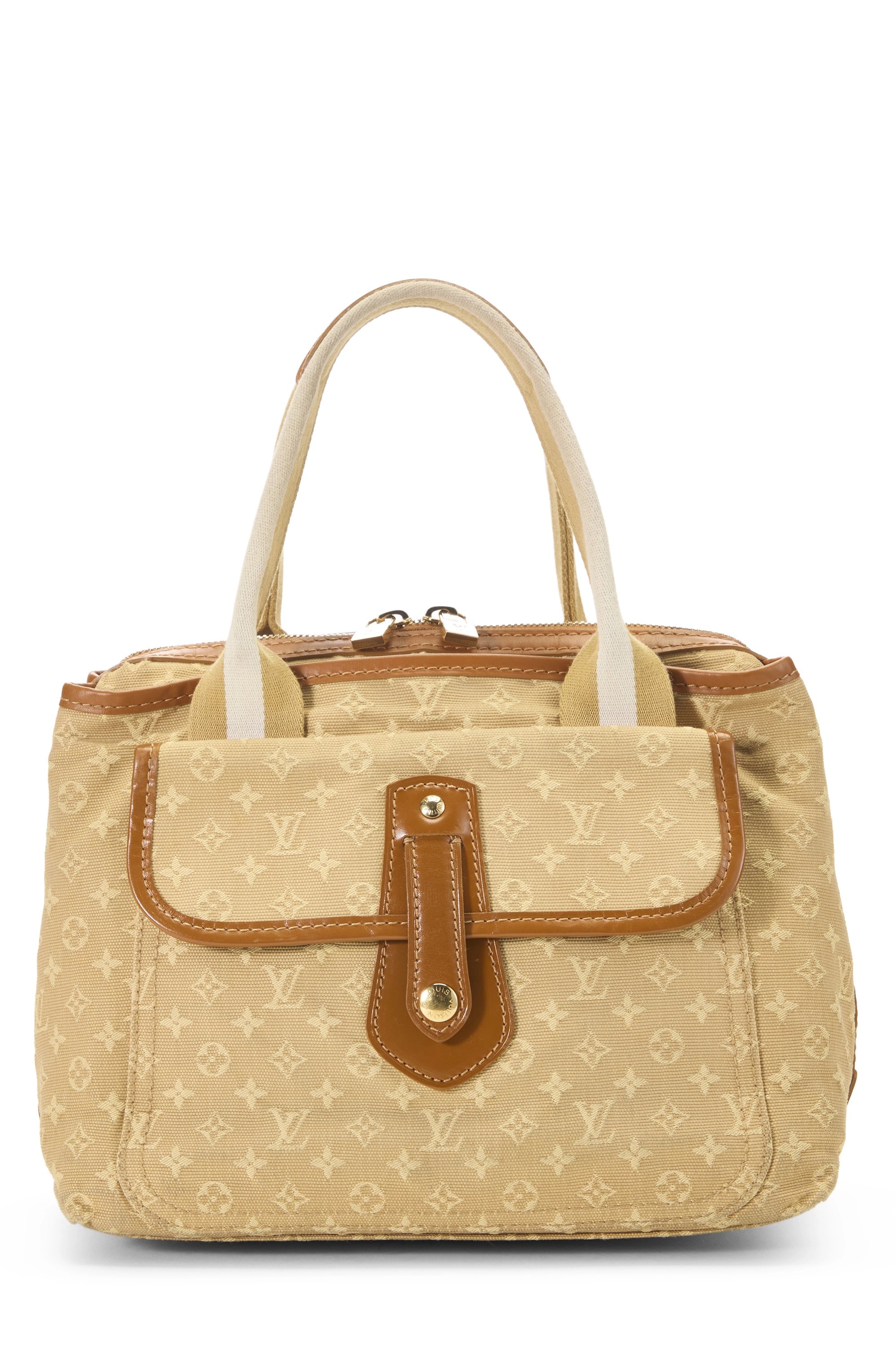 Beige Monogram Mini Lin Sac Mary Kate