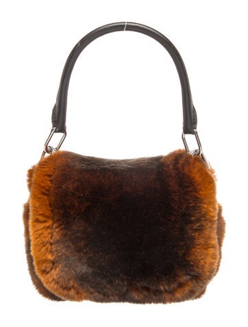Fur Top Handle Bag