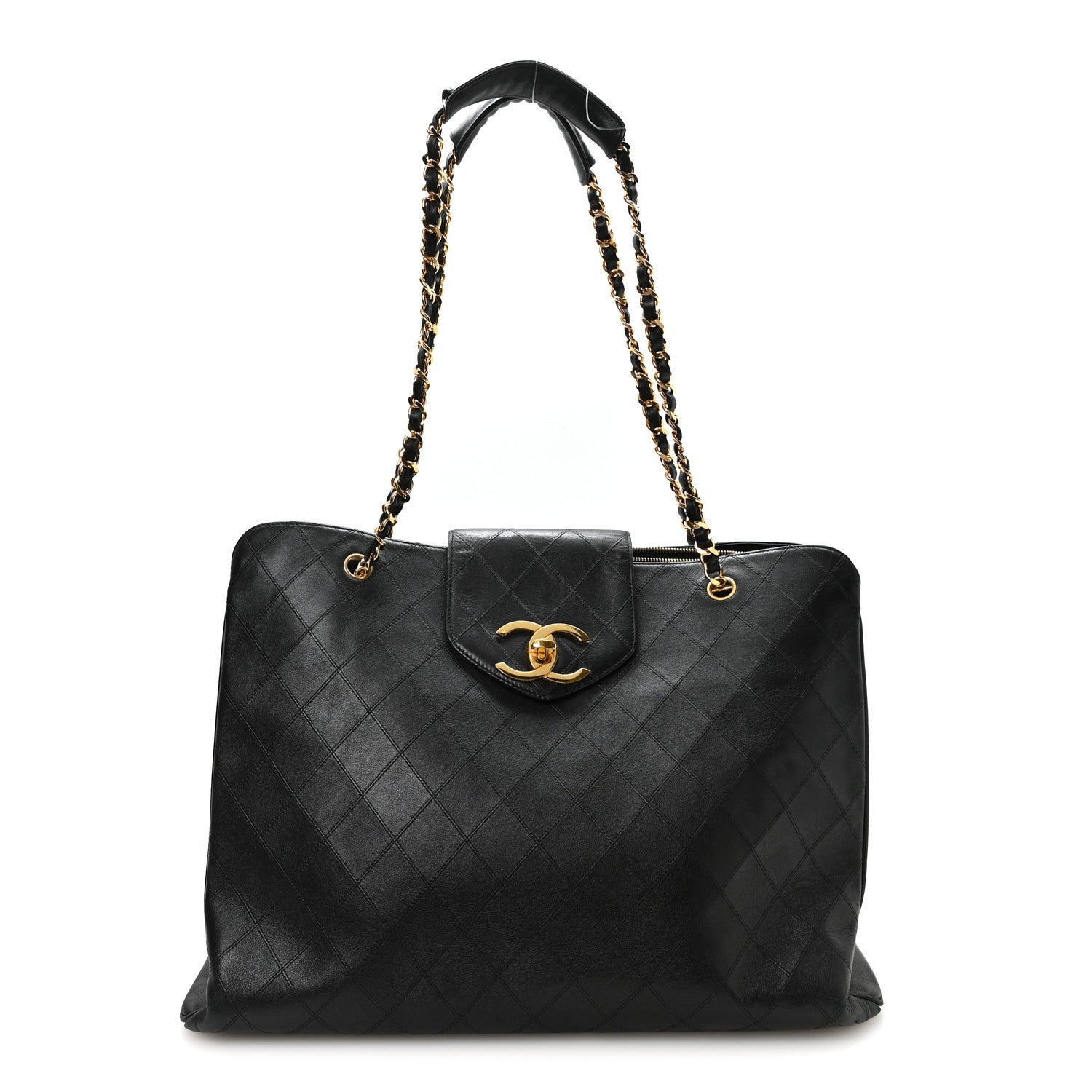 Chanel Calfskin Stitched XL Weekender Black