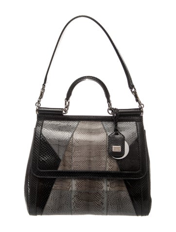Snakeskin Top Handle Bag