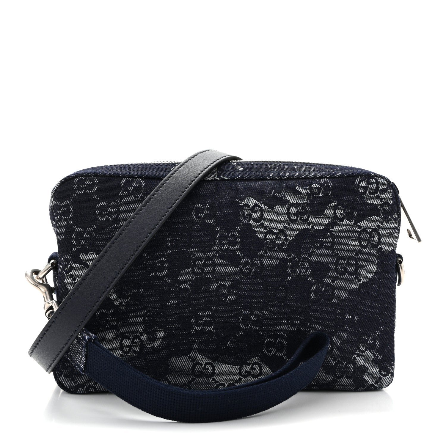 Gucci Denim GG Monogram Camouflage Small Crossbody Bag Blue