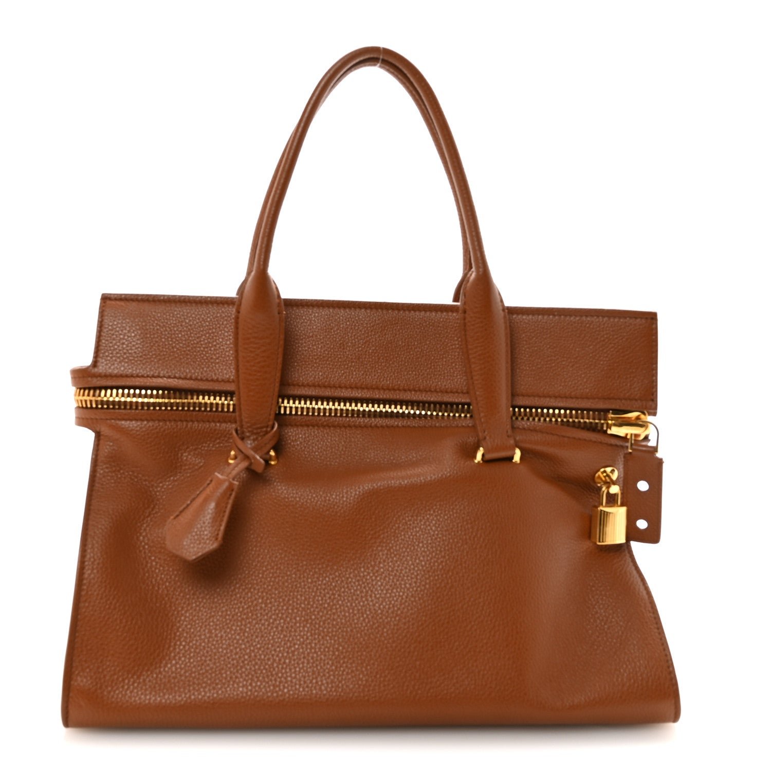 Tom Ford Grained Calfskin Tote Tobacco