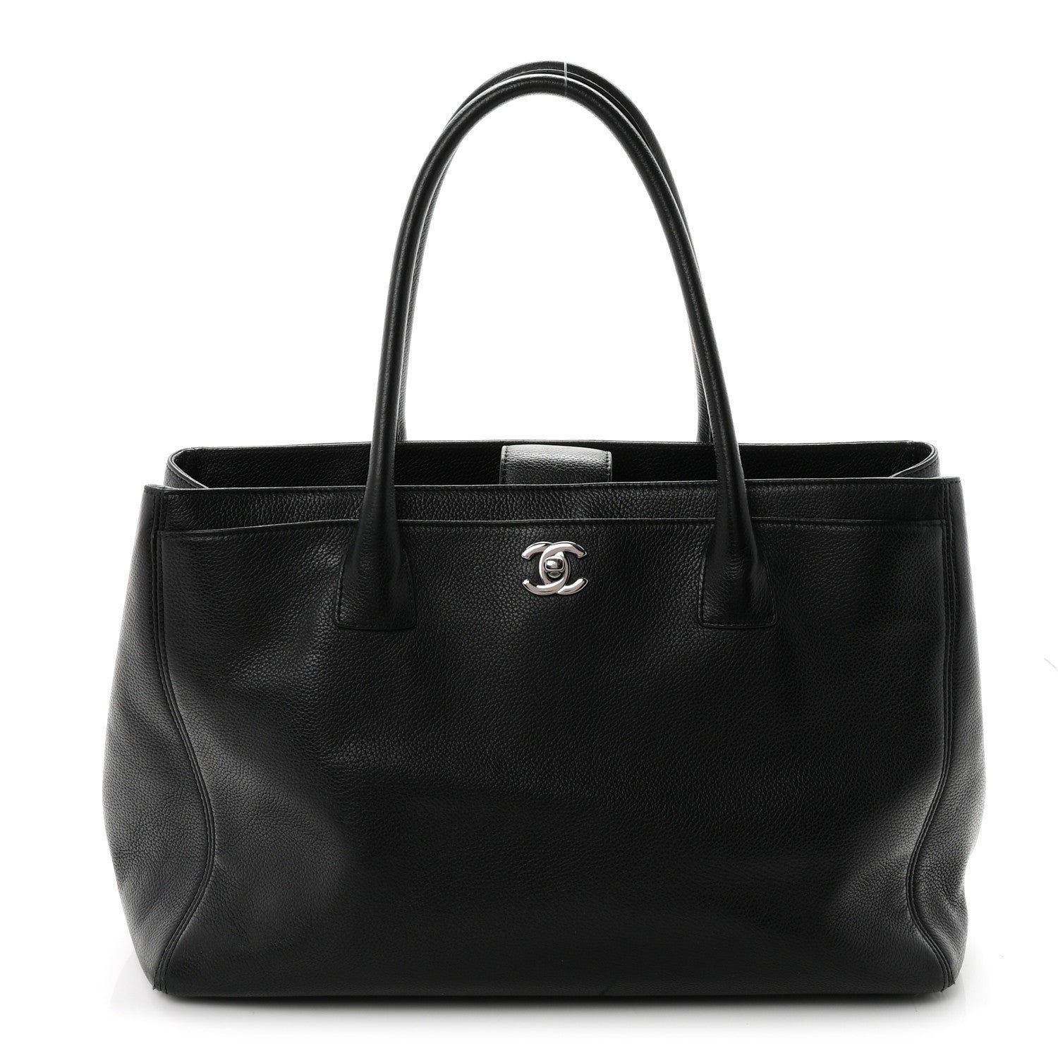 Chanel Calfskin Cerf Executive Shopper Tote Black
