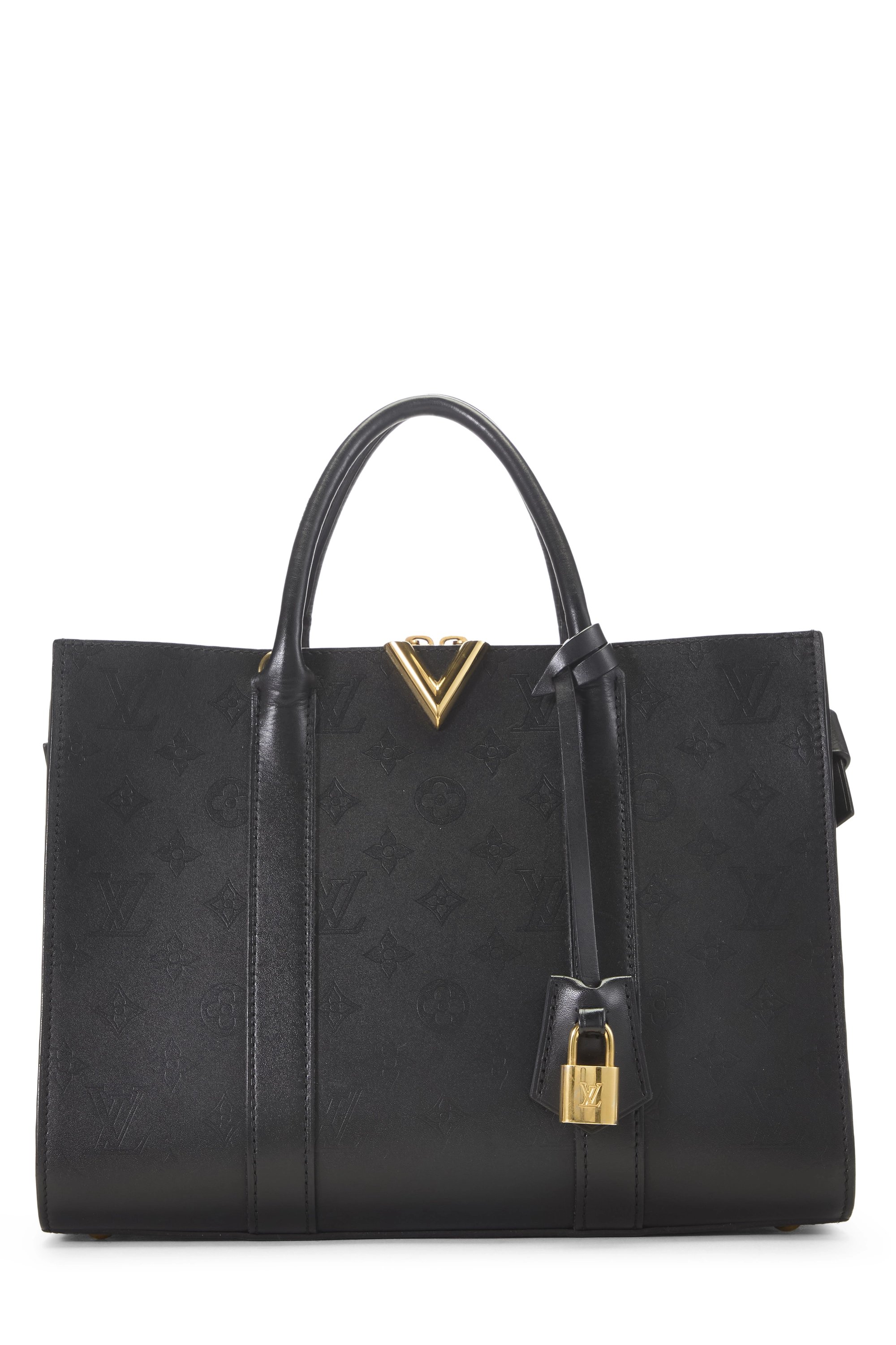 Black Monogram Cuir Plume Leather Very Tote MM