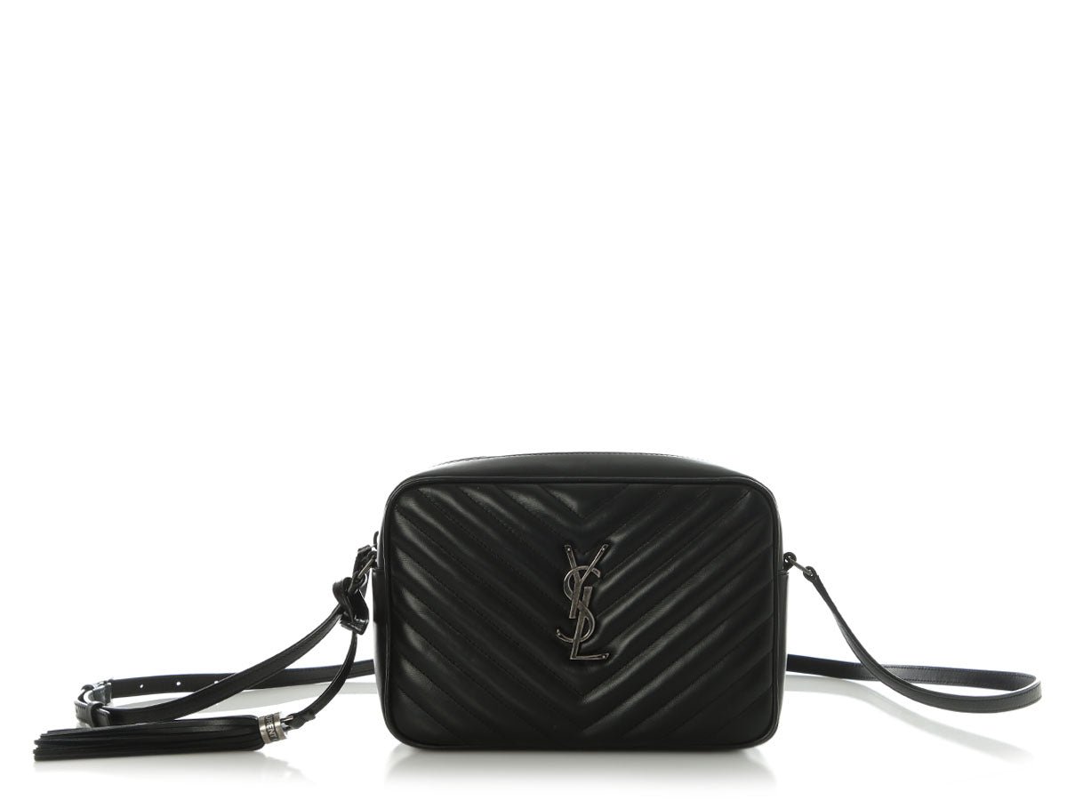Saint Laurent Saint Laurent Medium Black Matelassé Lou Camera Bag